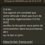 crit'air arnaques site et sms