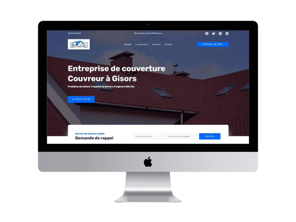 Création de site web pour entreprise de couverture